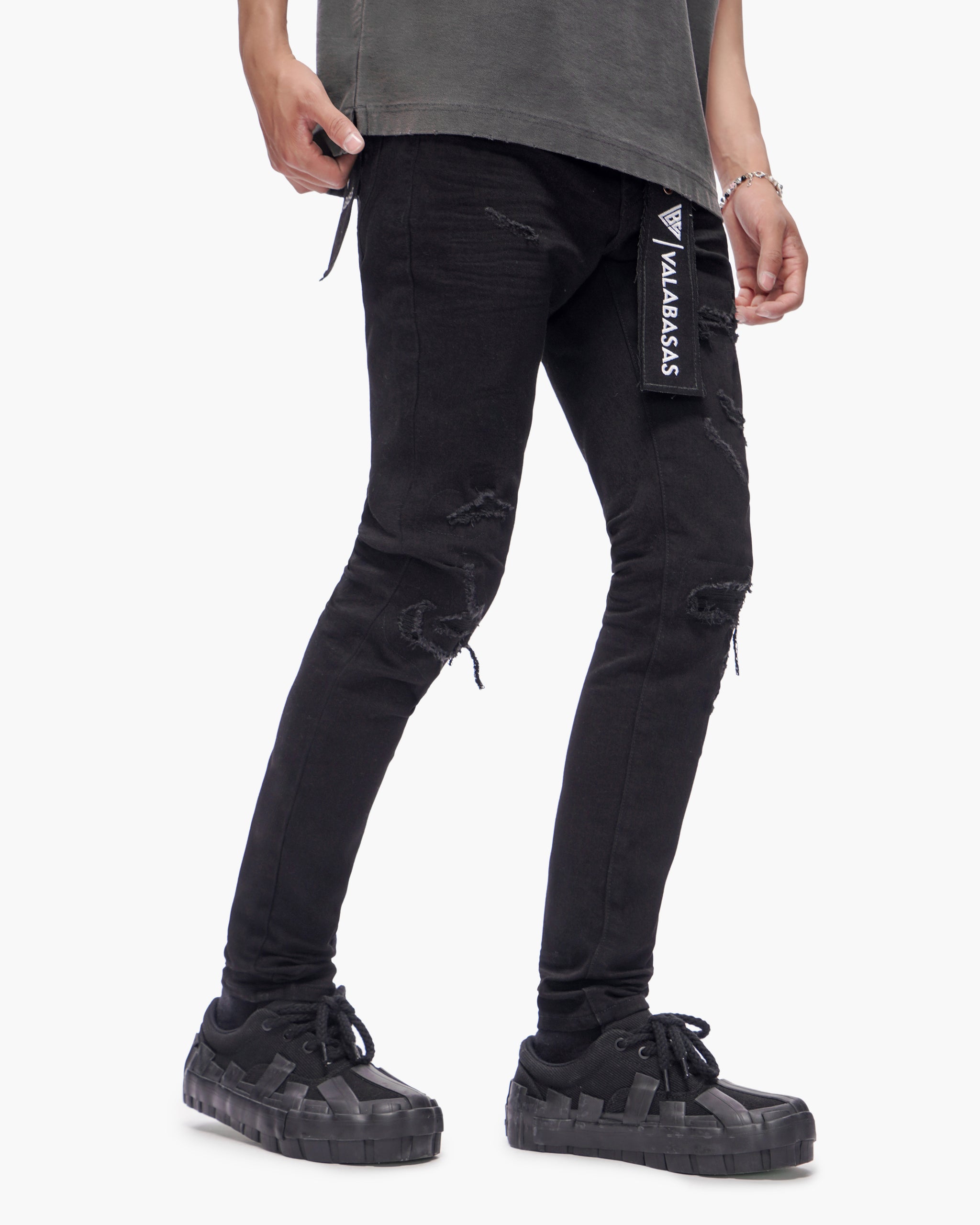 Scimitar Black Skinny Jeans