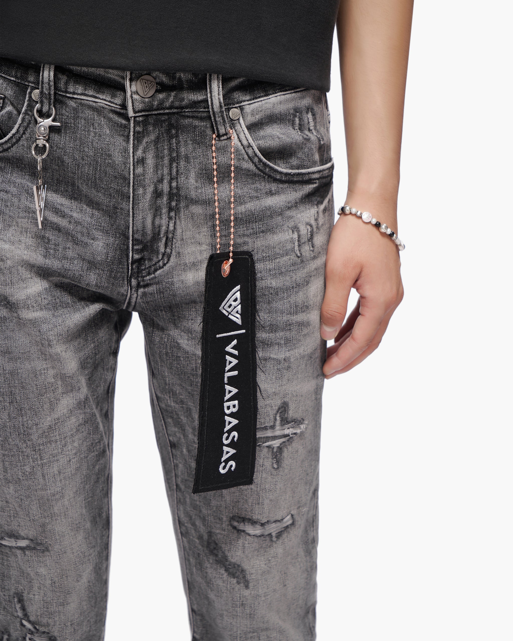 Scimitar Grey Wash Skinny Jeans
