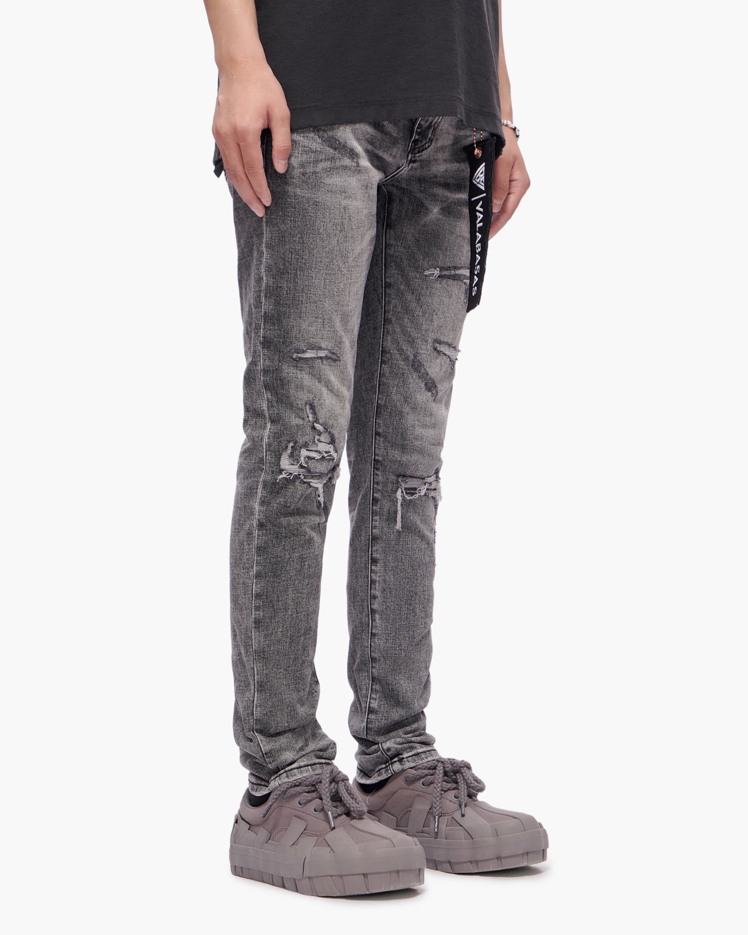 Scimitar Grey Wash Skinny Jeans