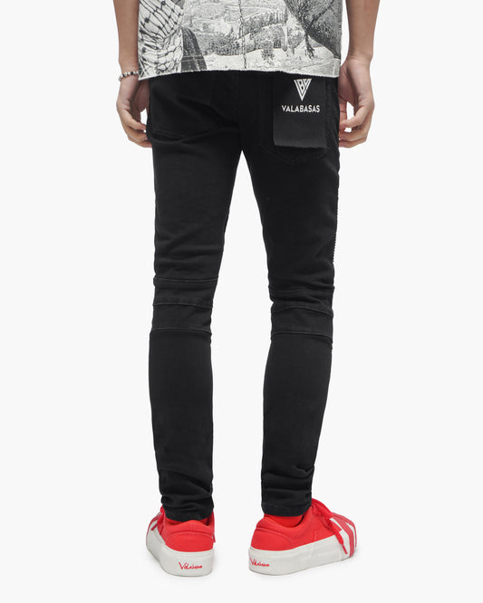 Mr.Biker Black Skinny Jeans