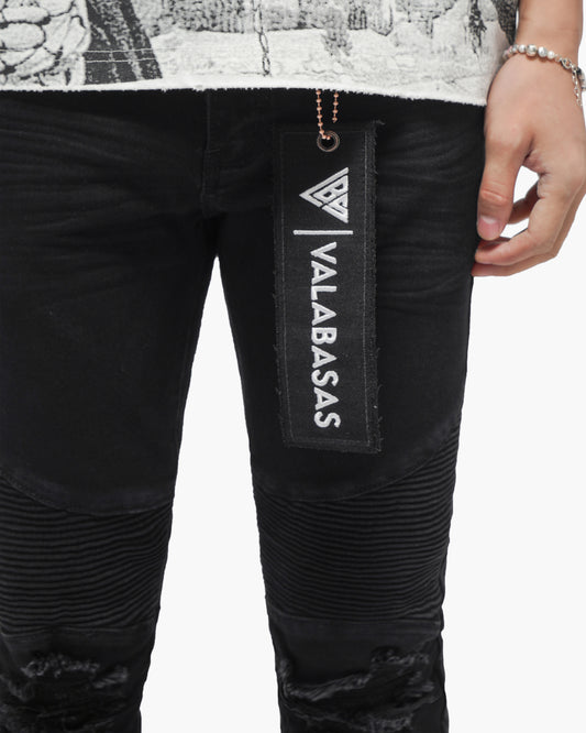 Mr.Biker Black Skinny Jeans