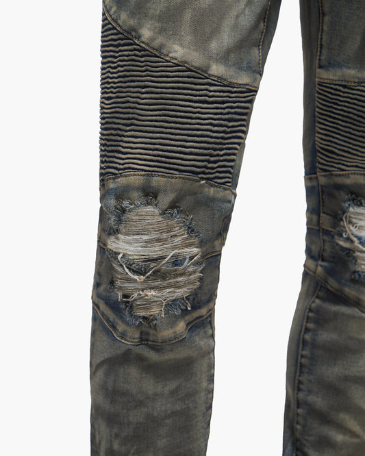 Mr.Biker Dirty Wash Skinny Jeans