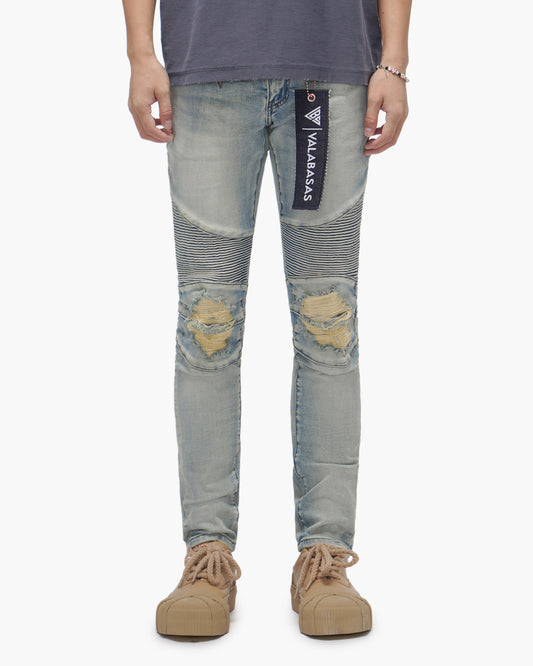 Mr.Biker Light Wash Skinny Jeans