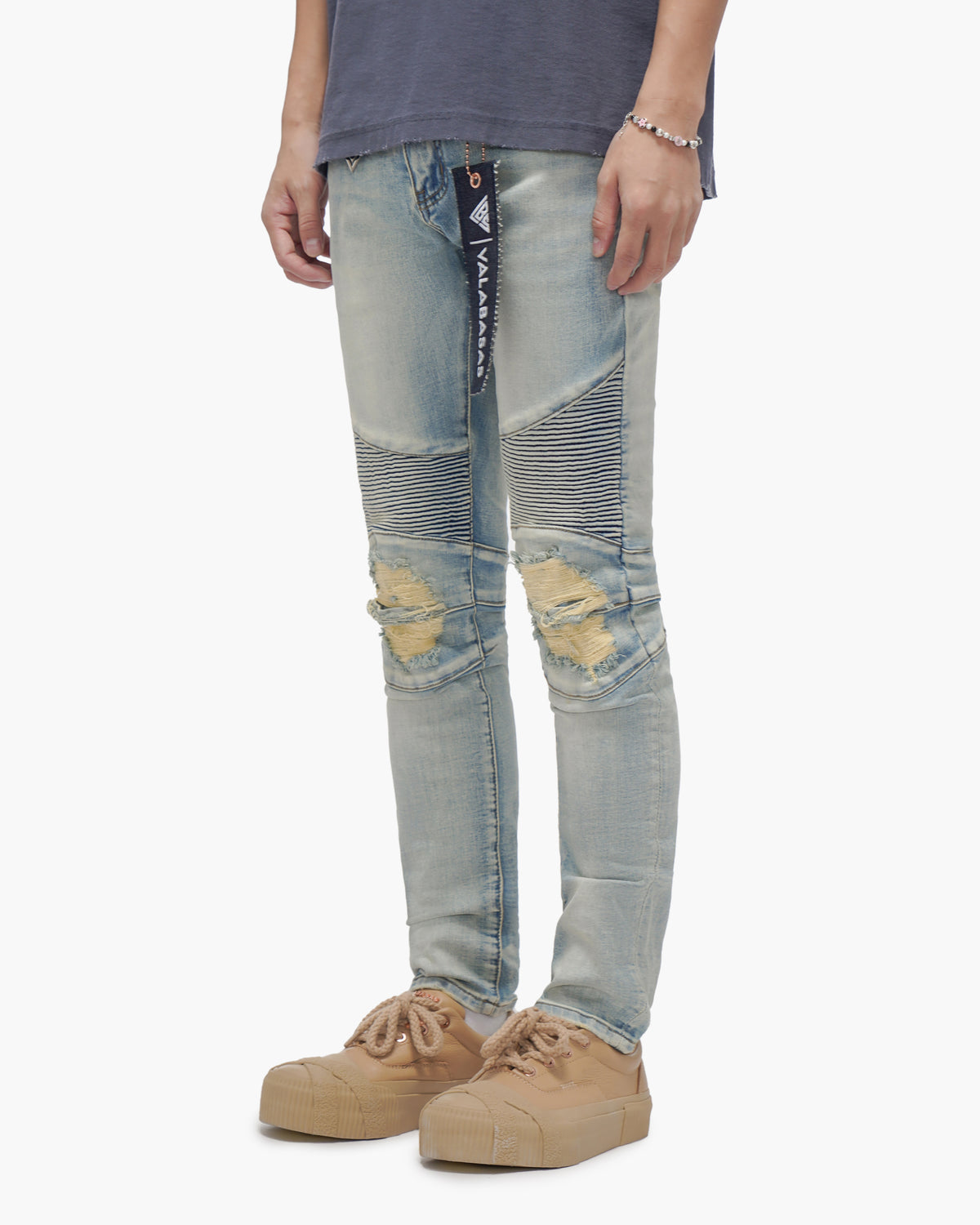 Mr.Biker Light Wash Skinny Jeans
