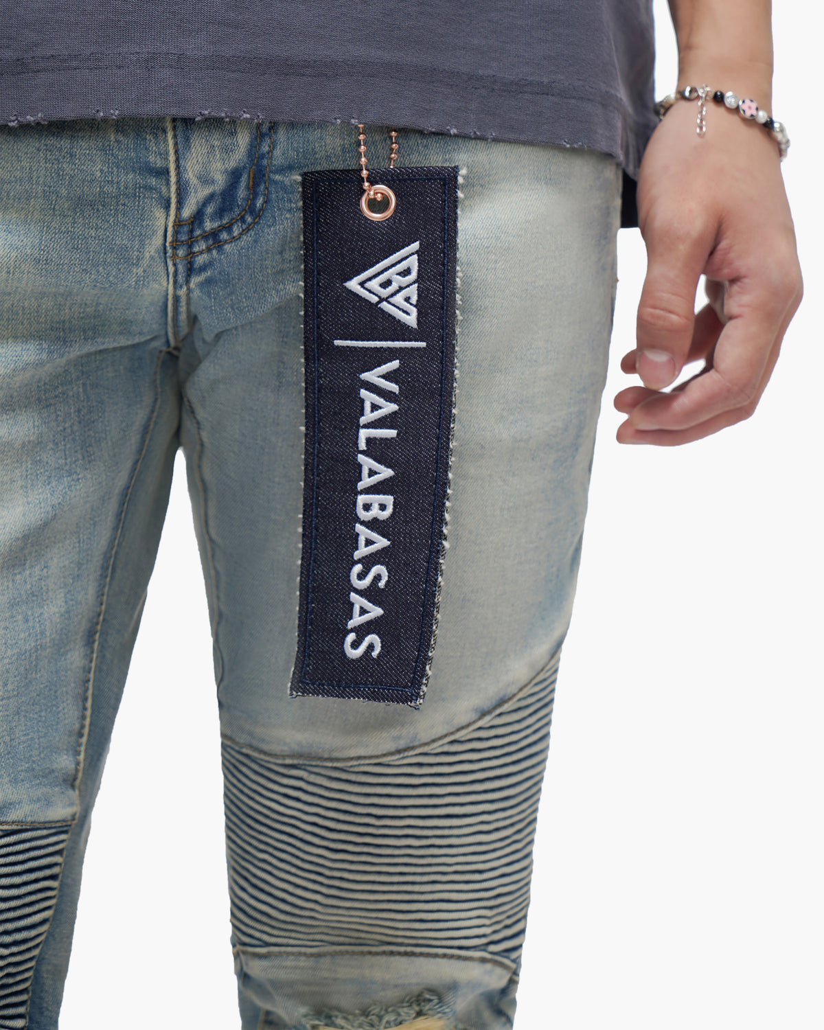 Mr.Biker Light Wash Skinny Jeans