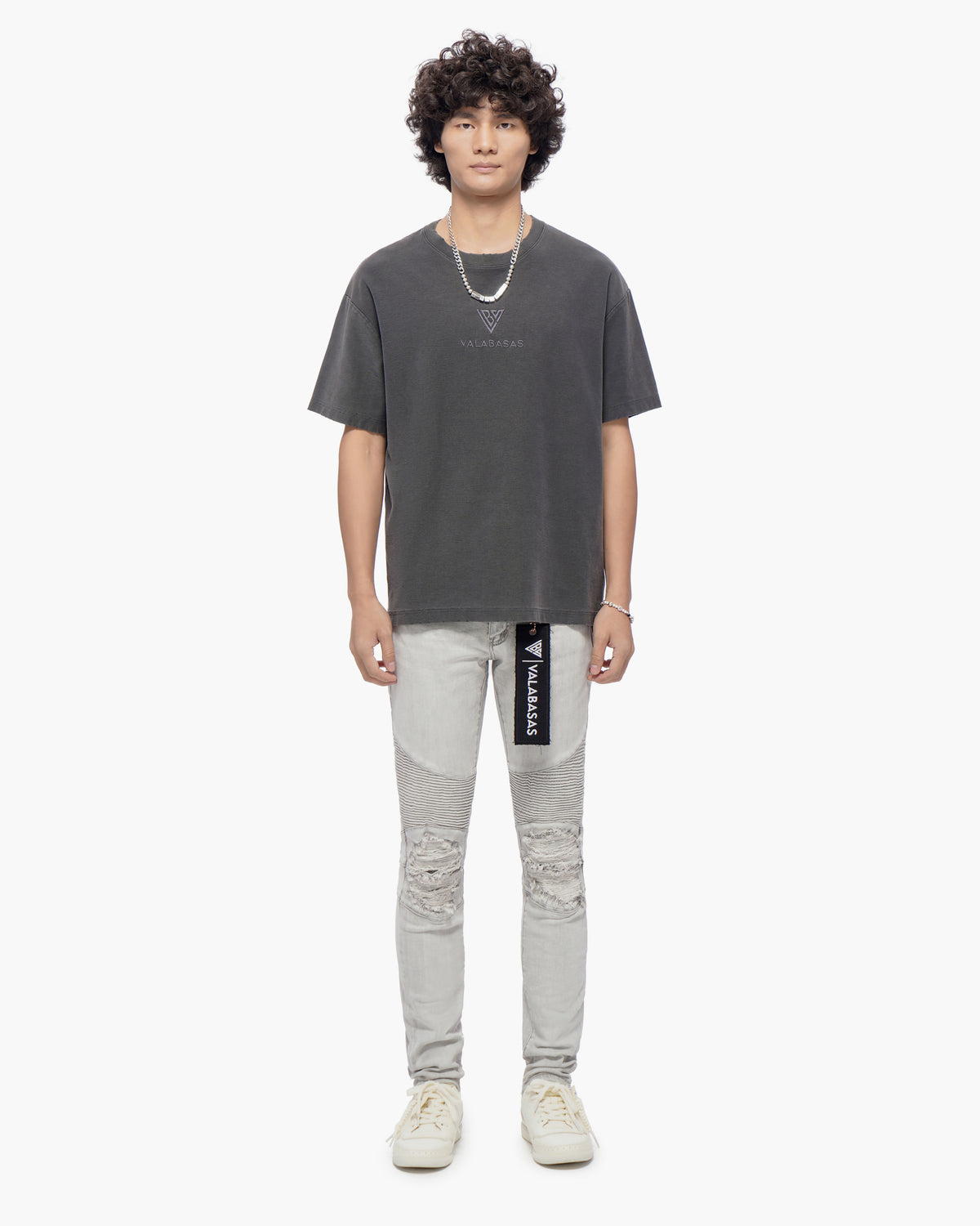 Mr.Biker Snow Grey Skinny Jeans