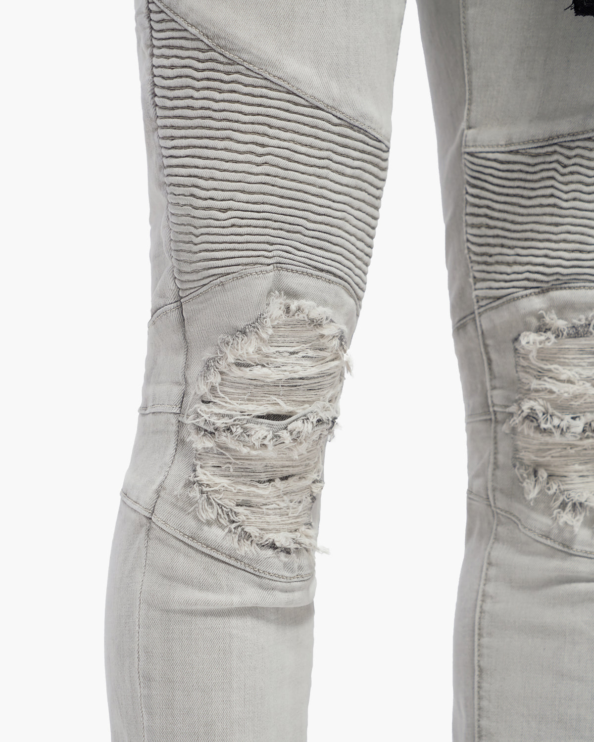 Mr.Biker Snow Grey Skinny Jeans