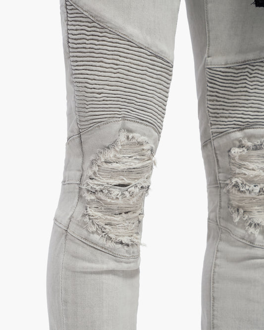 Mr.Biker Snow Grey Skinny Jeans