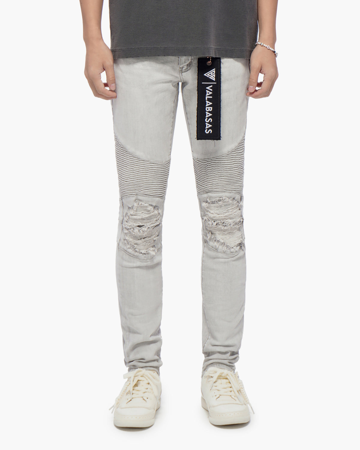 Mr.Biker Snow Grey Skinny Jeans