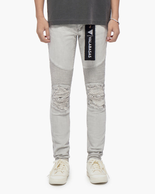 Mr.Biker Snow Grey Skinny Jeans