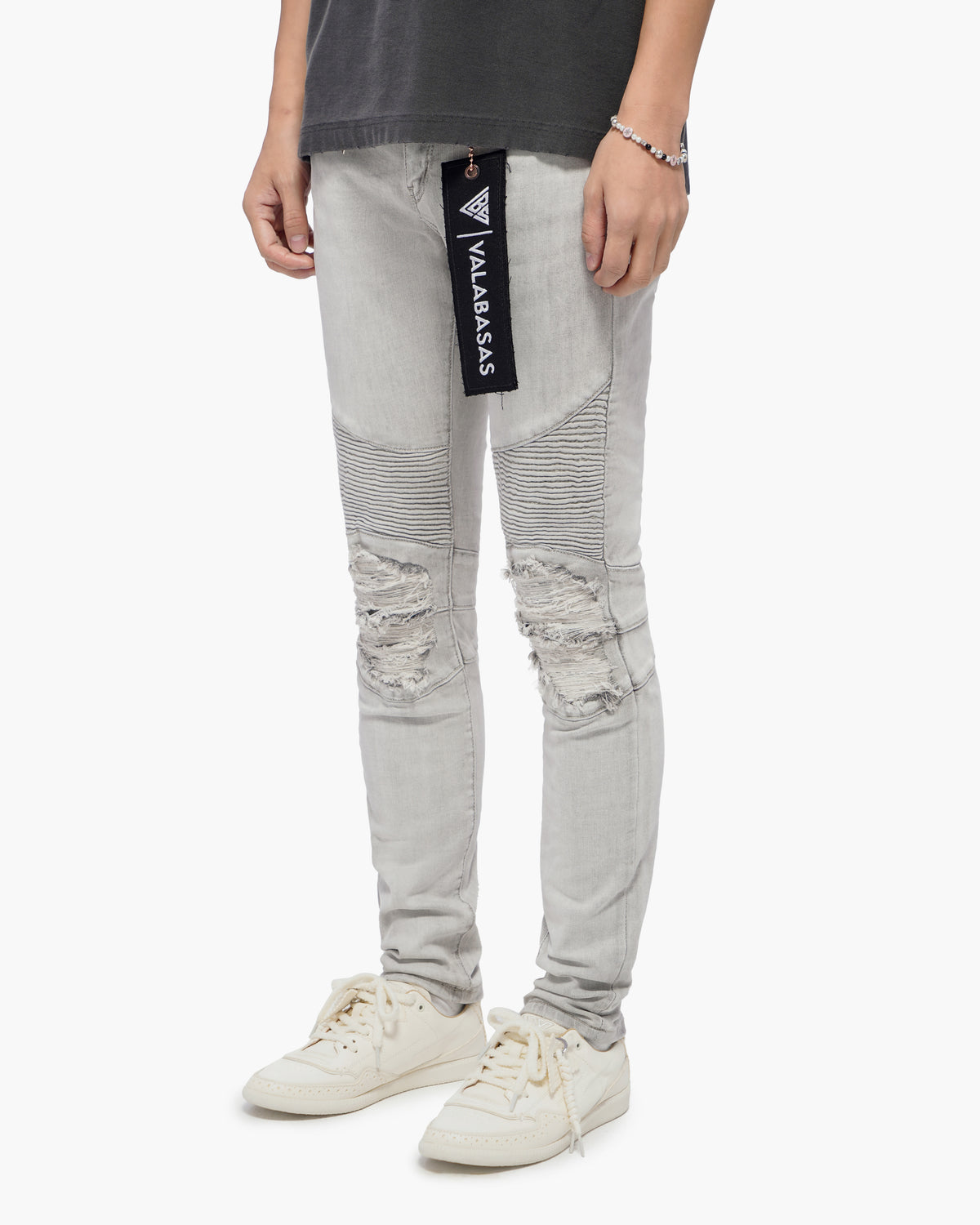 Mr.Biker Snow Grey Skinny Jeans