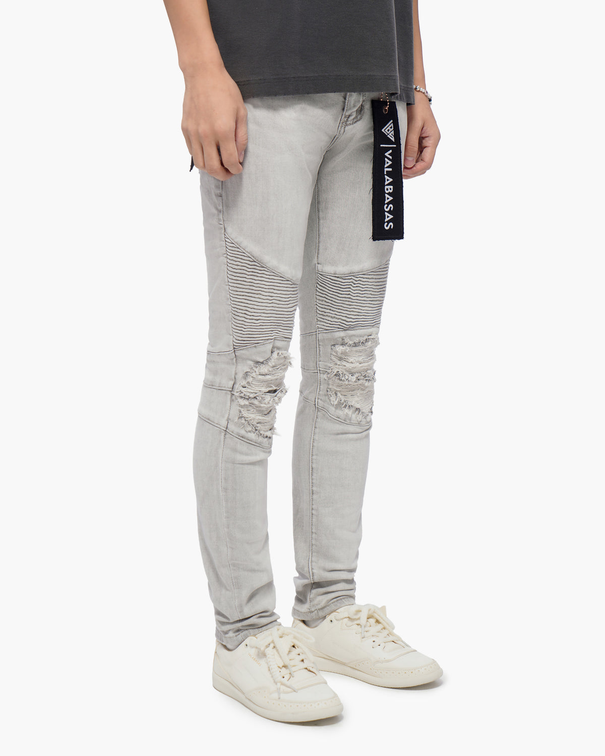 Mr.Biker Snow Grey Skinny Jeans