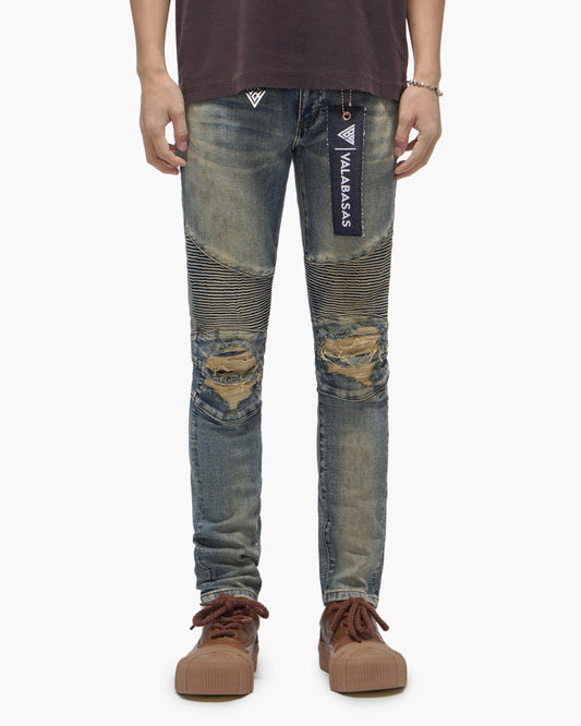 Mr.Biker Vintage Blue Skinny Jeans