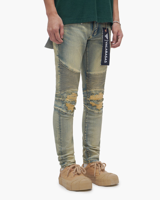 Mr.Biker Vintage Wash Skinny Jeans