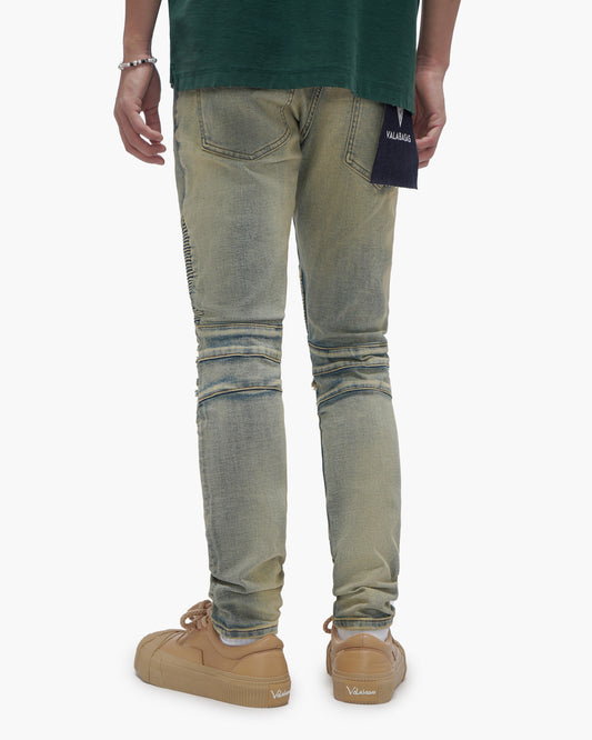 Mr.Biker Vintage Wash Skinny Jeans