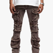 Strike Brown Wash Stacked Flare Jean