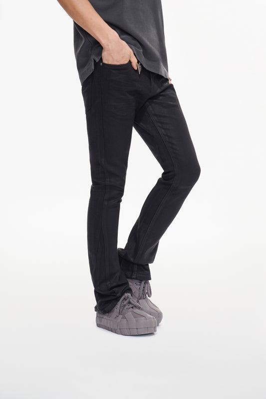 Mr.Stacked Black Waxed Jeans