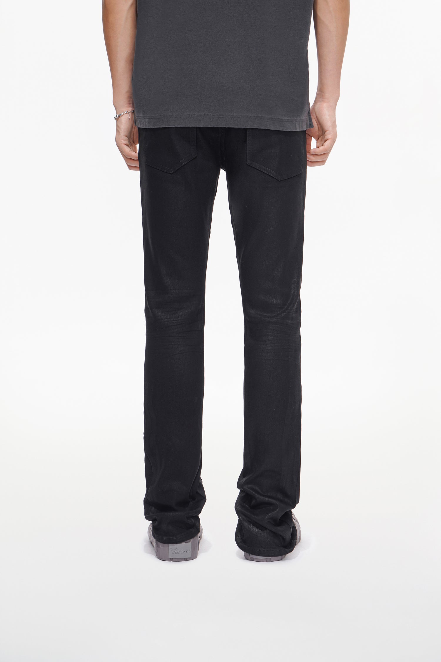 Mr.Stacked Black Waxed Jeans