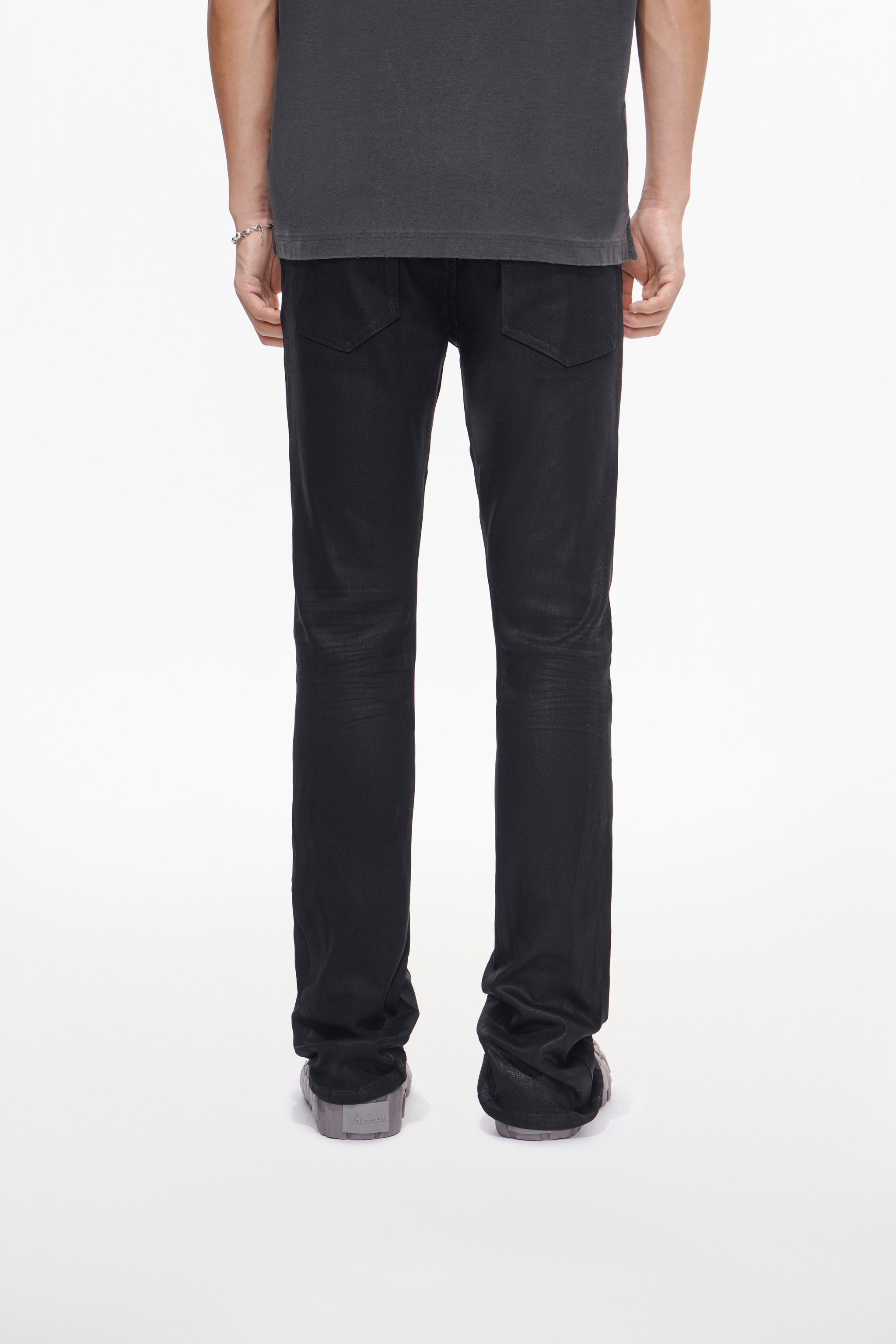 Mr.Stacked Black Waxed Jeans