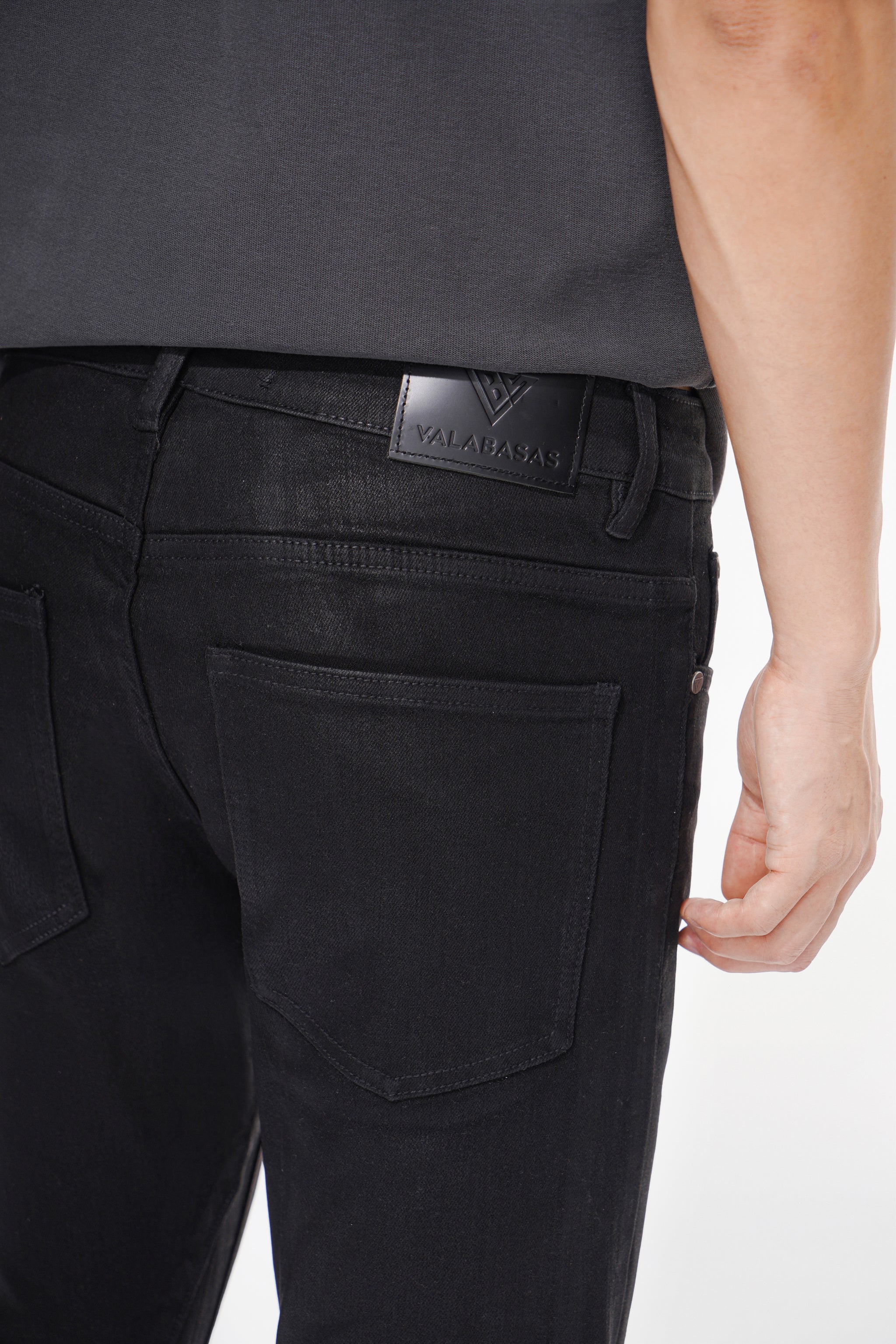 Mr.Stacked Black Waxed Jeans