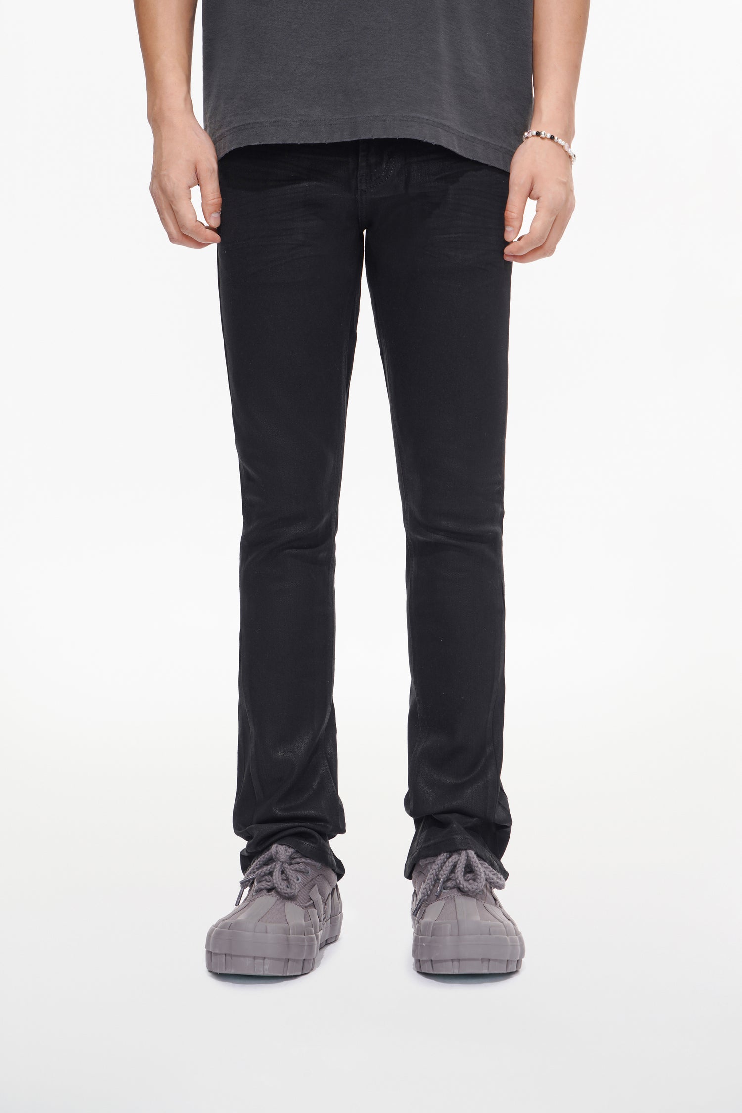 Mr.Stacked Black Waxed Jeans