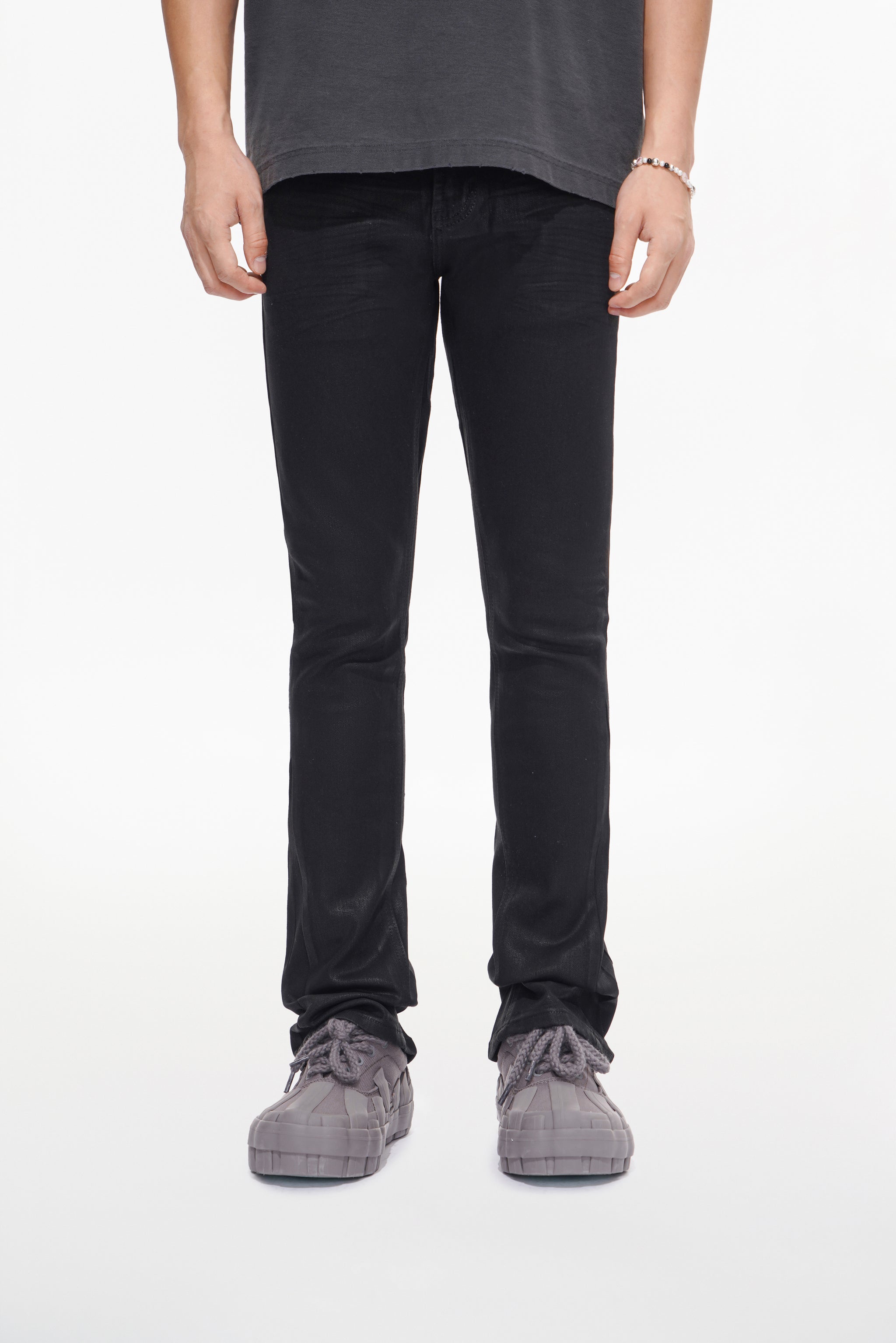 Mr.Stacked Black Waxed Jeans