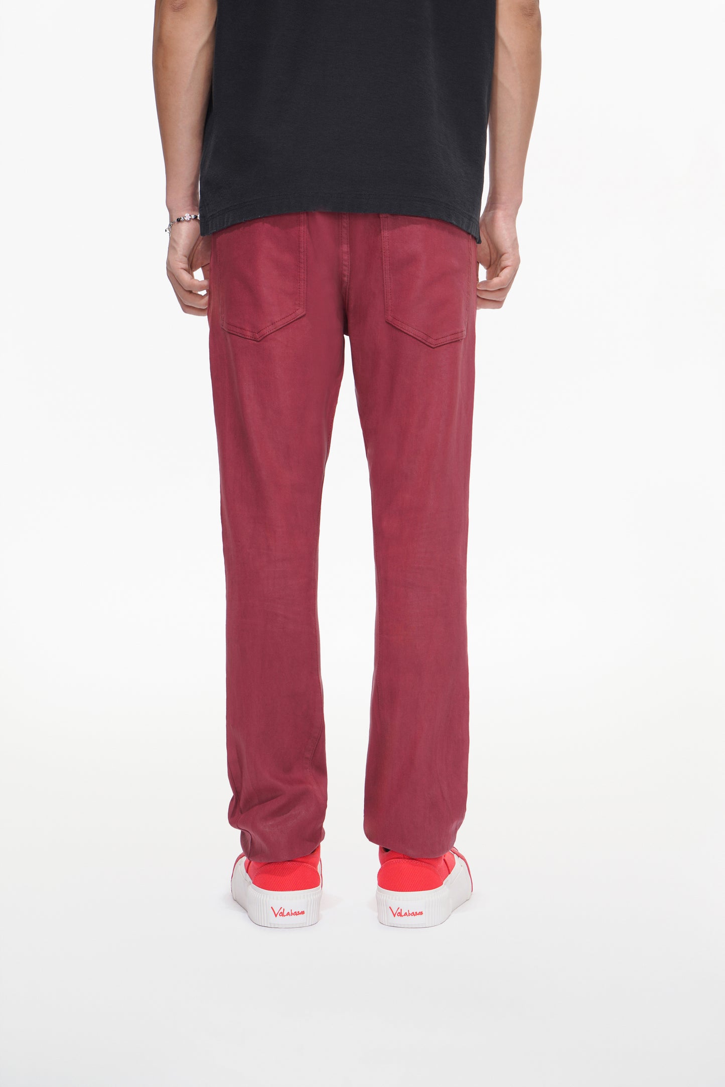 Mr.Stacked Burgundy Waxed Jean