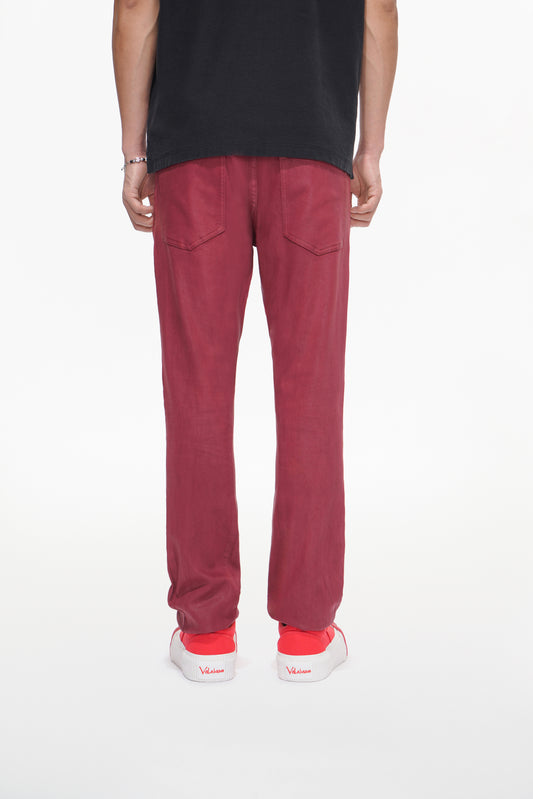 Mr.Stacked Burgundy Waxed Jean