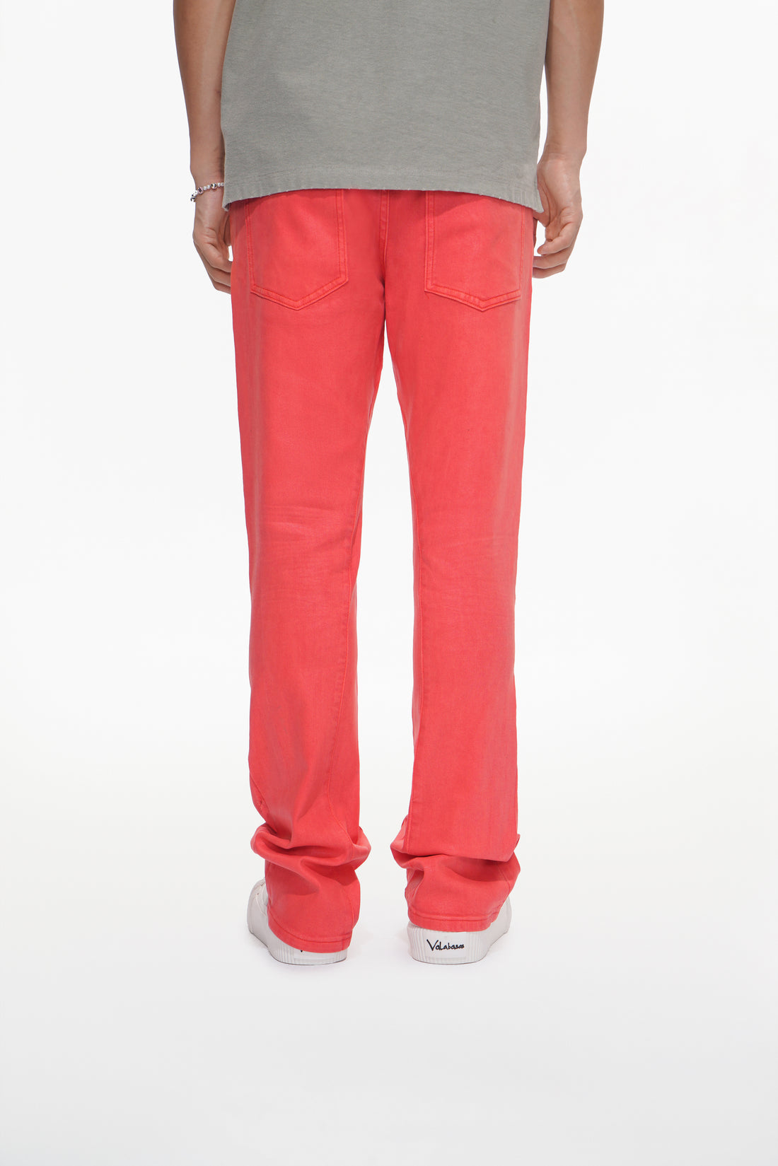 Mr.Stacked Coral Waxed Jean