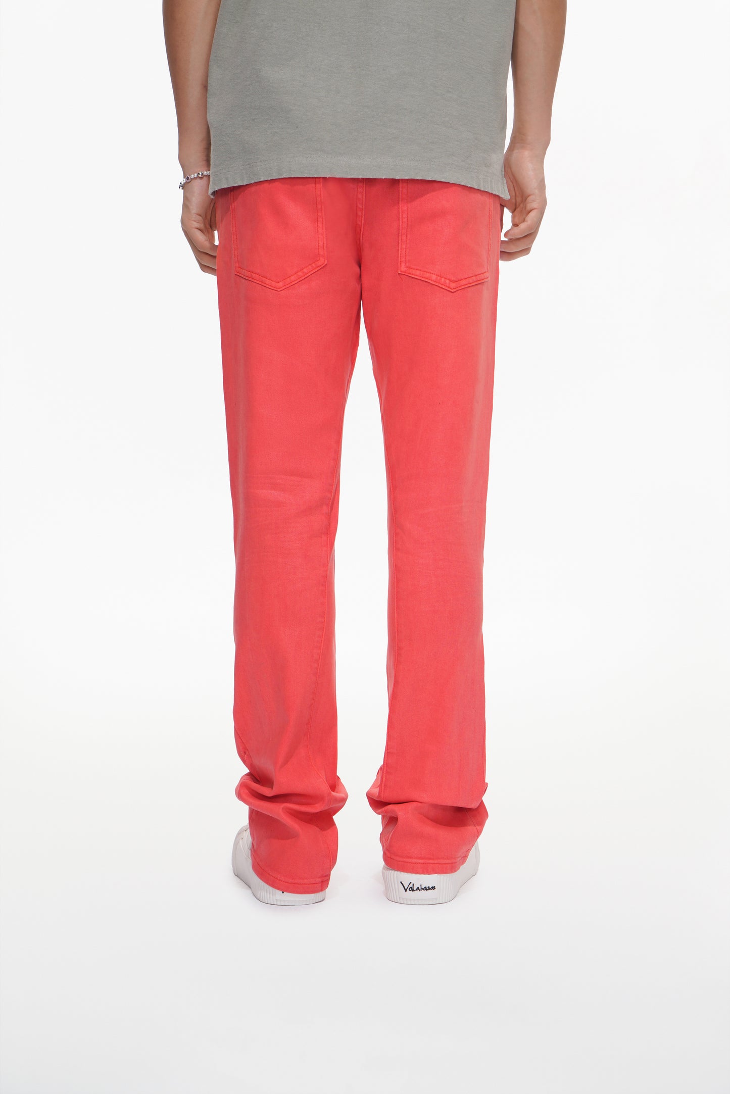 Mr.Stacked Coral Waxed Jean