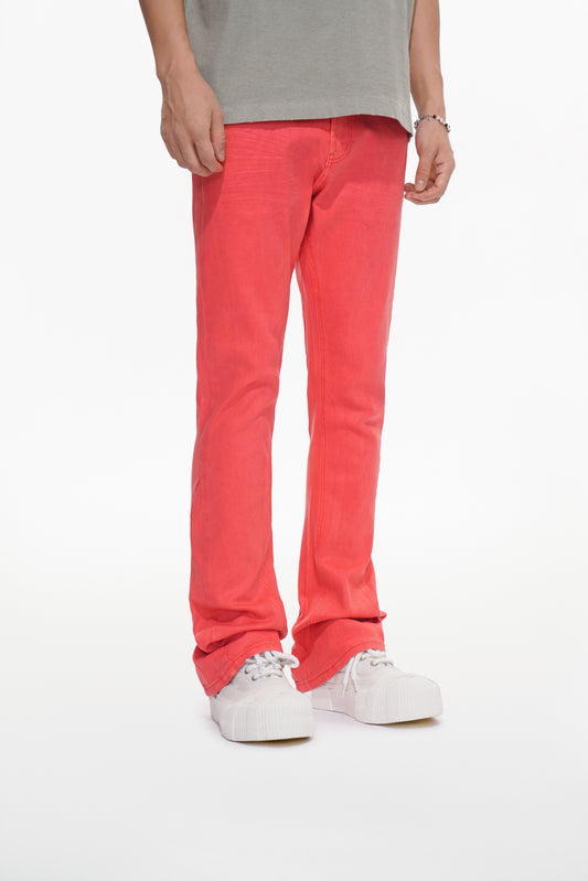 Mr.Stacked Coral Waxed Jean