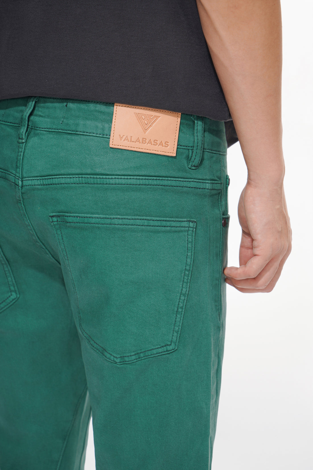 Mr.Stacked Green Waxed Jean