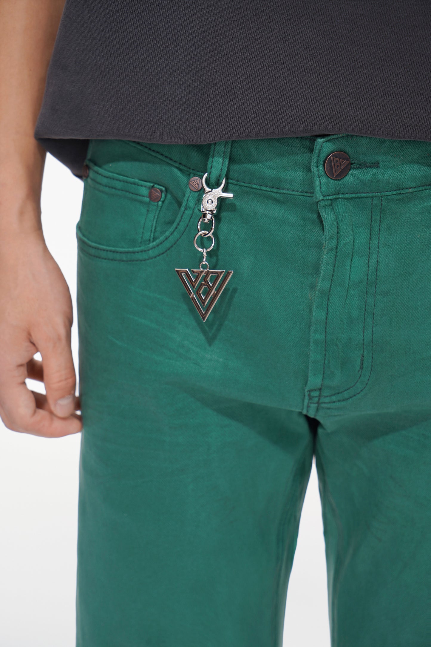 Mr.Stacked Green Waxed Jean