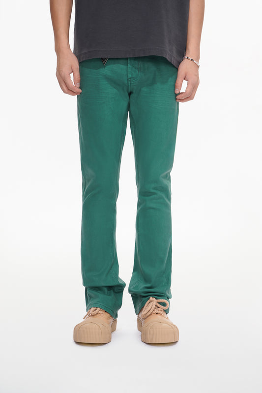 Mr.Stacked Green Waxed Jean