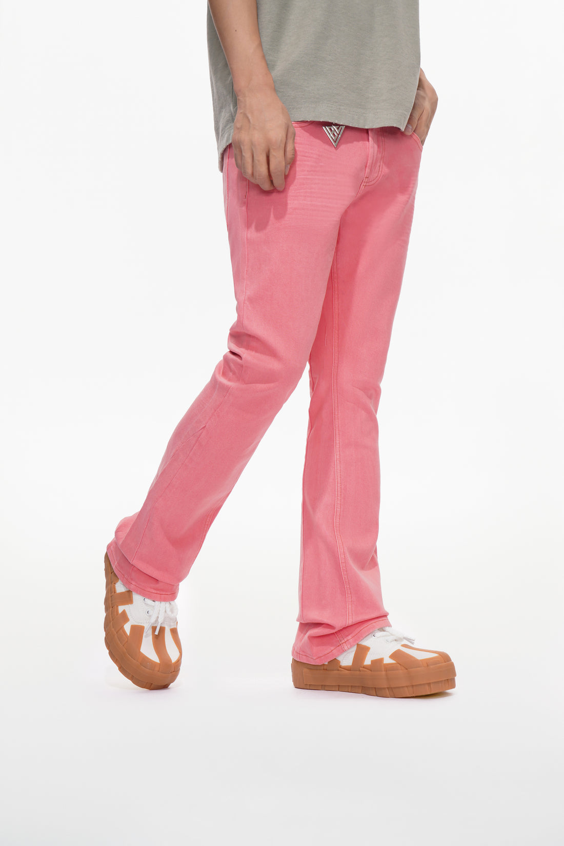 Mr.Stacked Light Coral Waxed Jeans