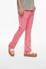 Mr.Stacked Light Coral Waxed Jeans
