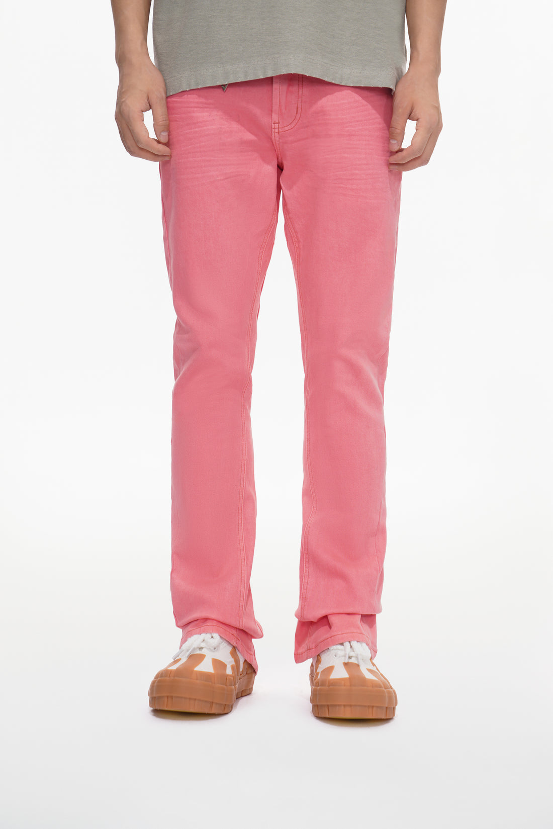 Mr.Stacked Light Coral Waxed Jeans