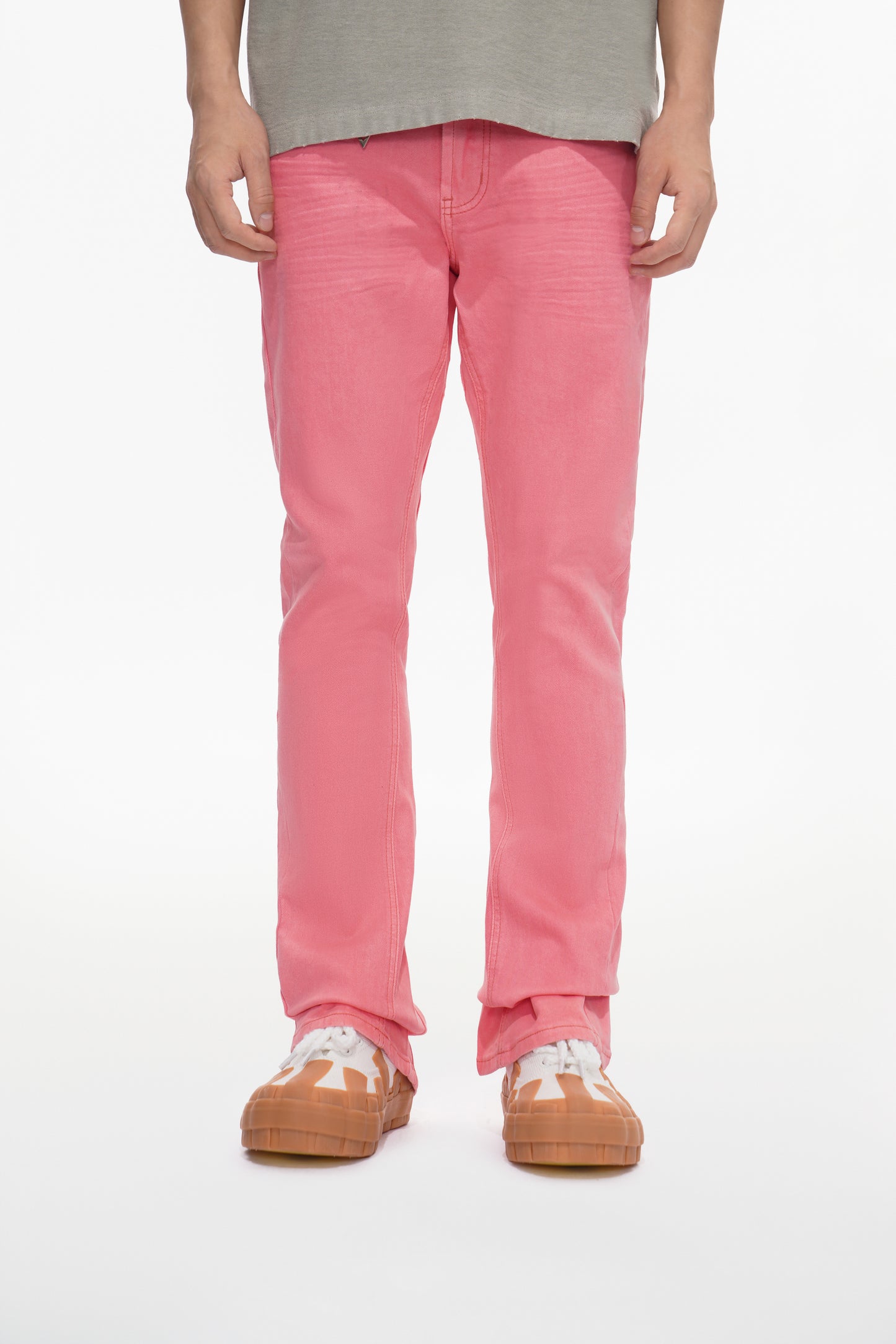 Mr.Stacked Light Coral Waxed Jeans