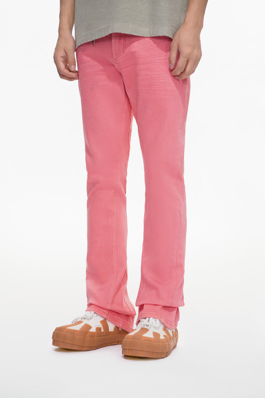 Mr.Stacked Light Coral Waxed Jeans