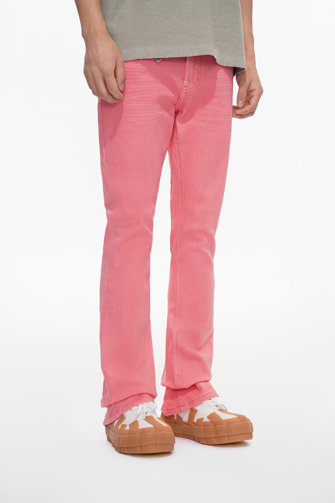 Mr.Stacked Light Coral Waxed Jeans