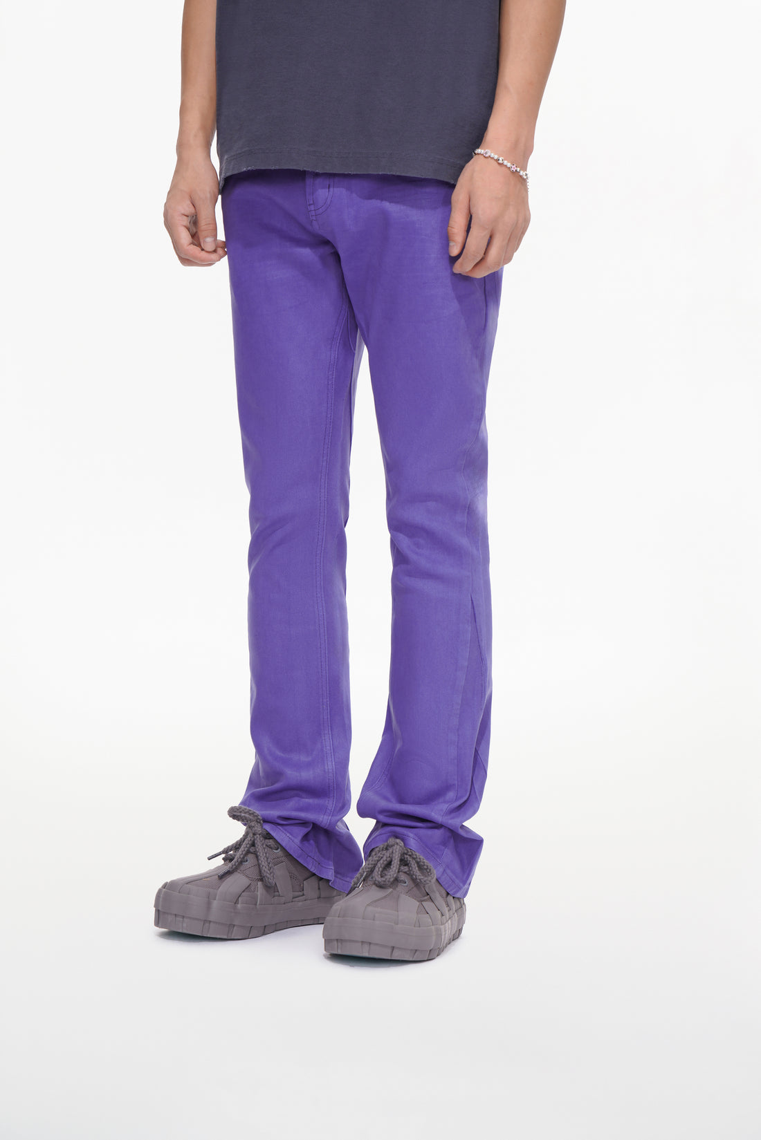 Mr.Stacked Purple Waxed Jean