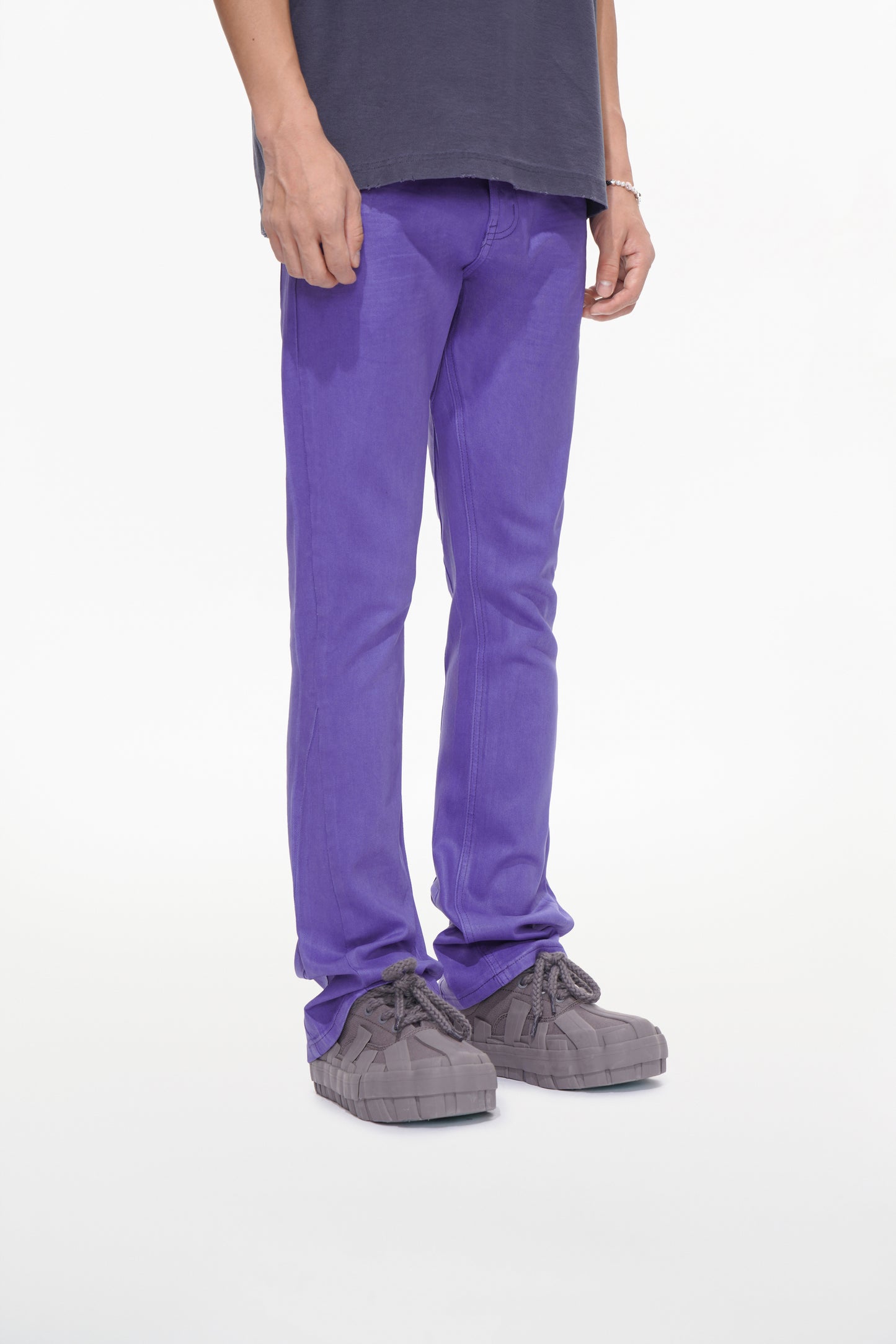 Mr.Stacked Purple Waxed Jean