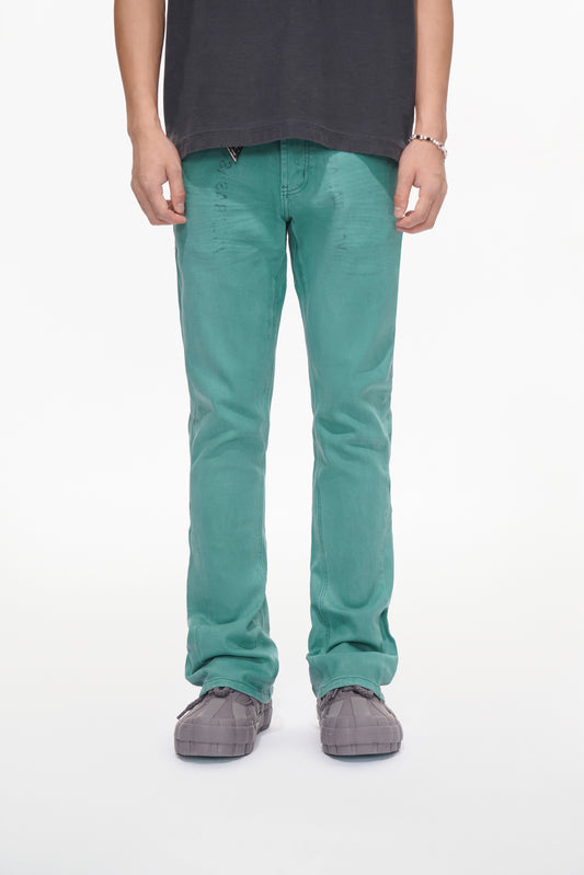 Mr.Stacked Teal Waxed Jean