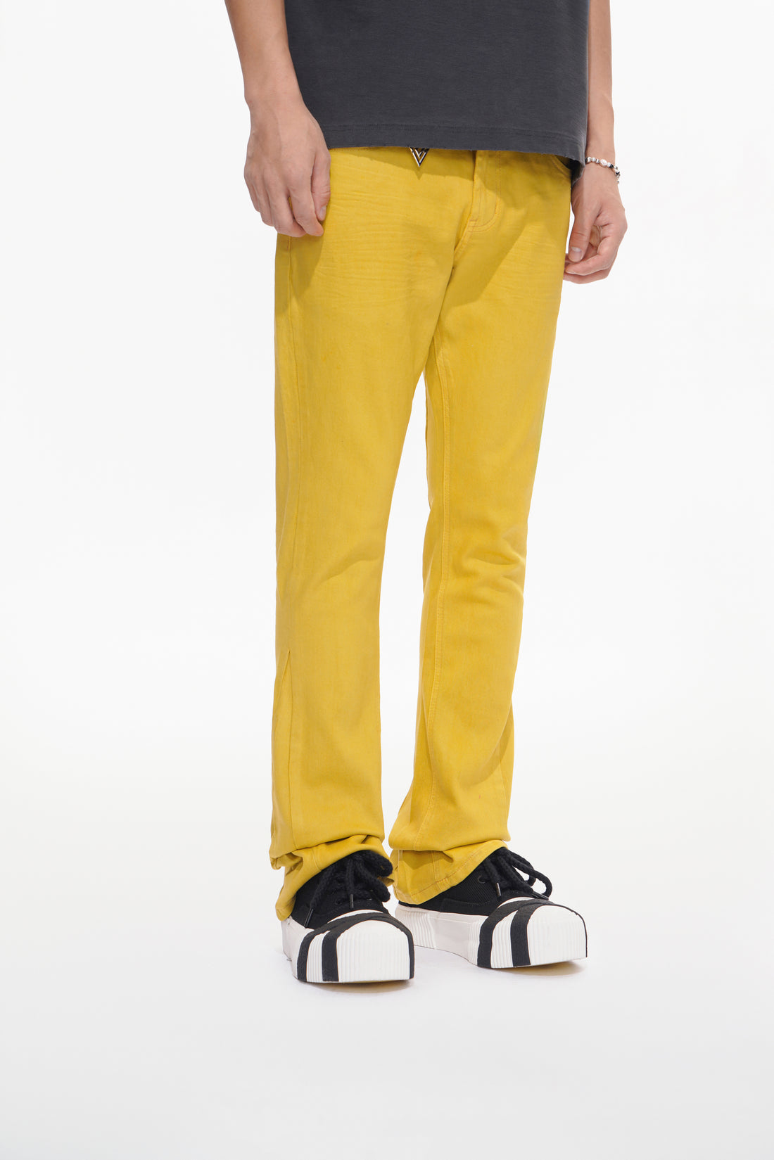 Mr.Stacked Yellow Waxed Jean