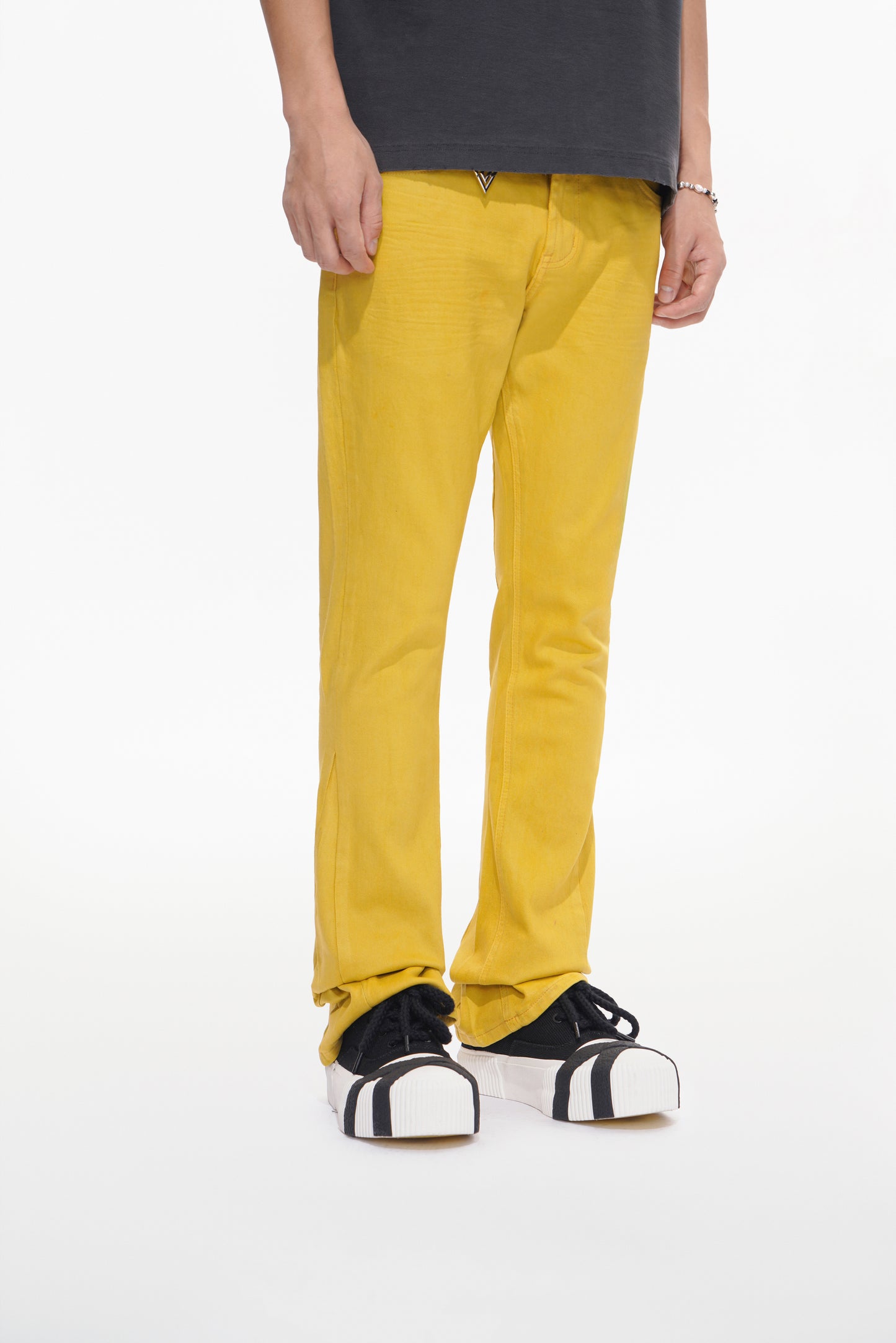 Mr.Stacked Yellow Waxed Jean