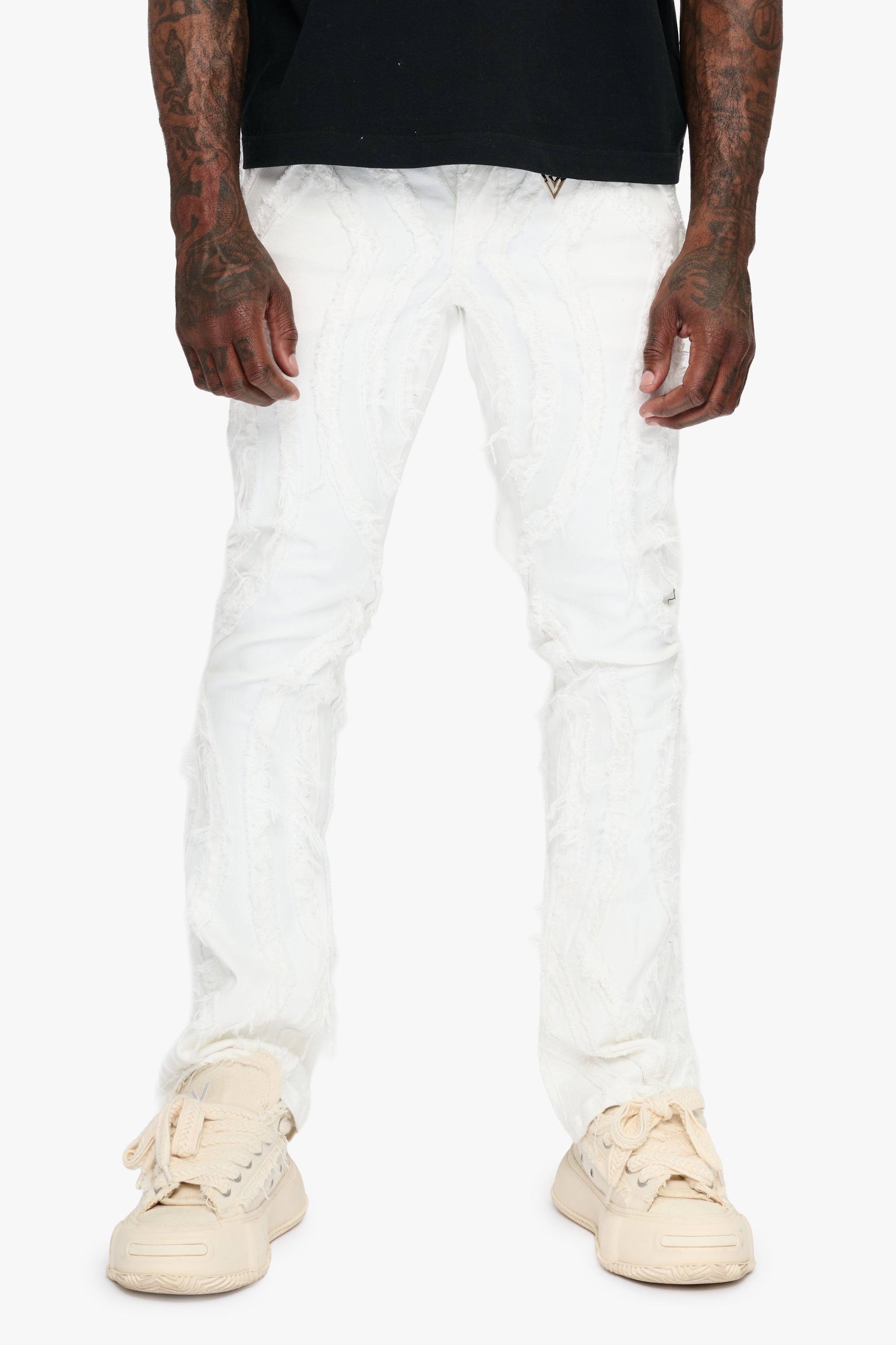 Strava White Stacked Jeans