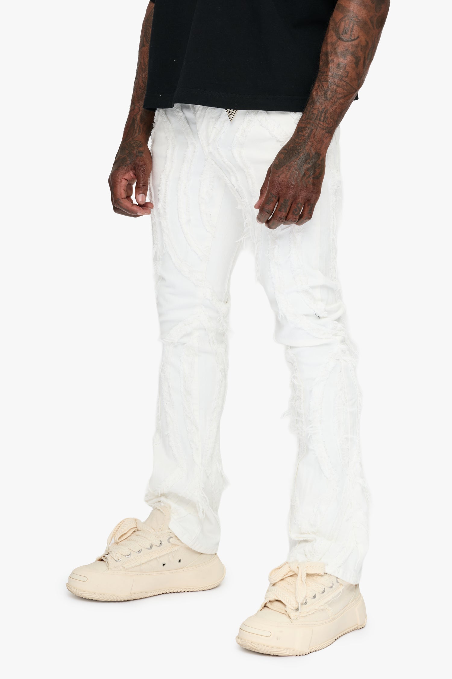 Strava White Stacked Jeans