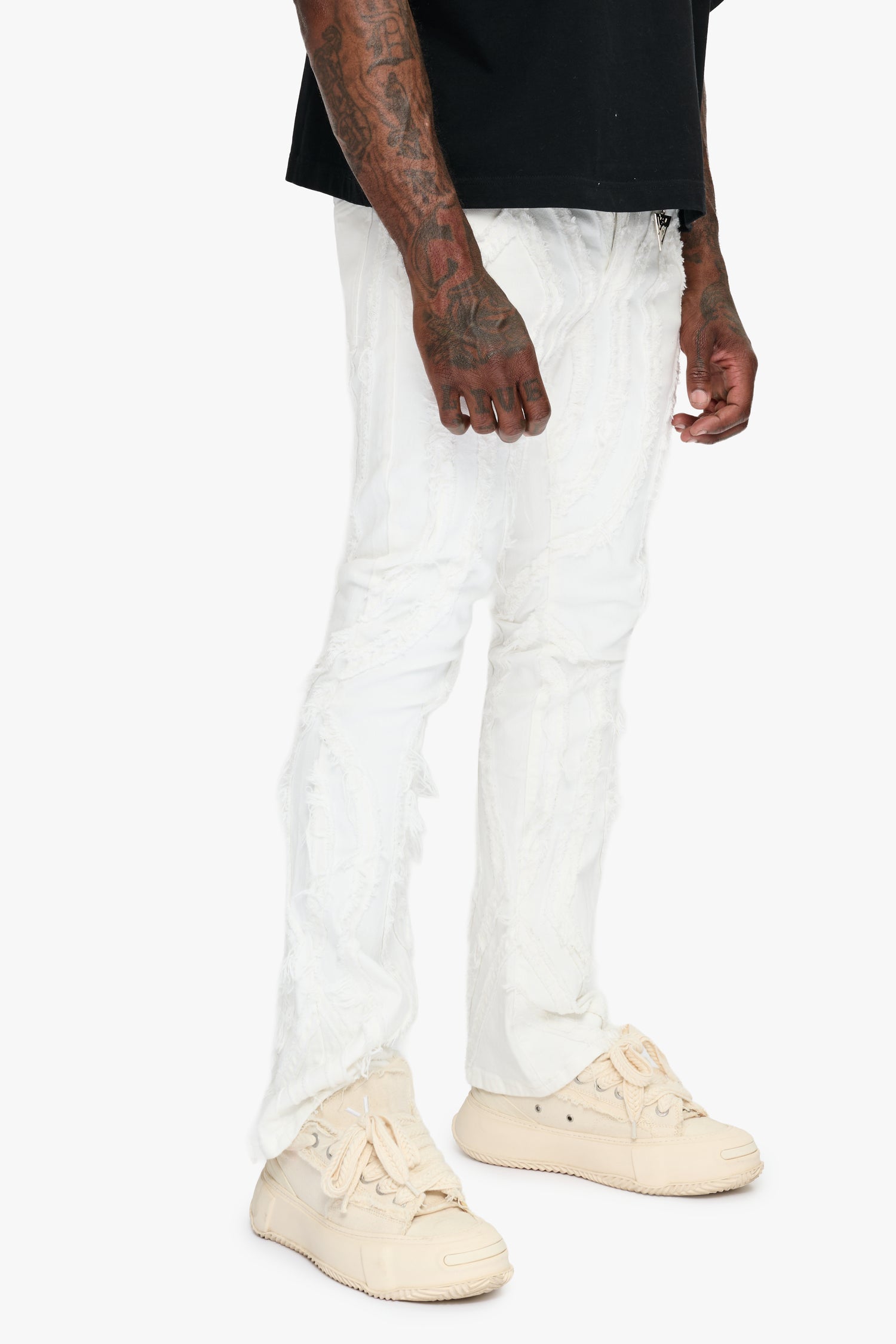 Strava White Stacked Jeans