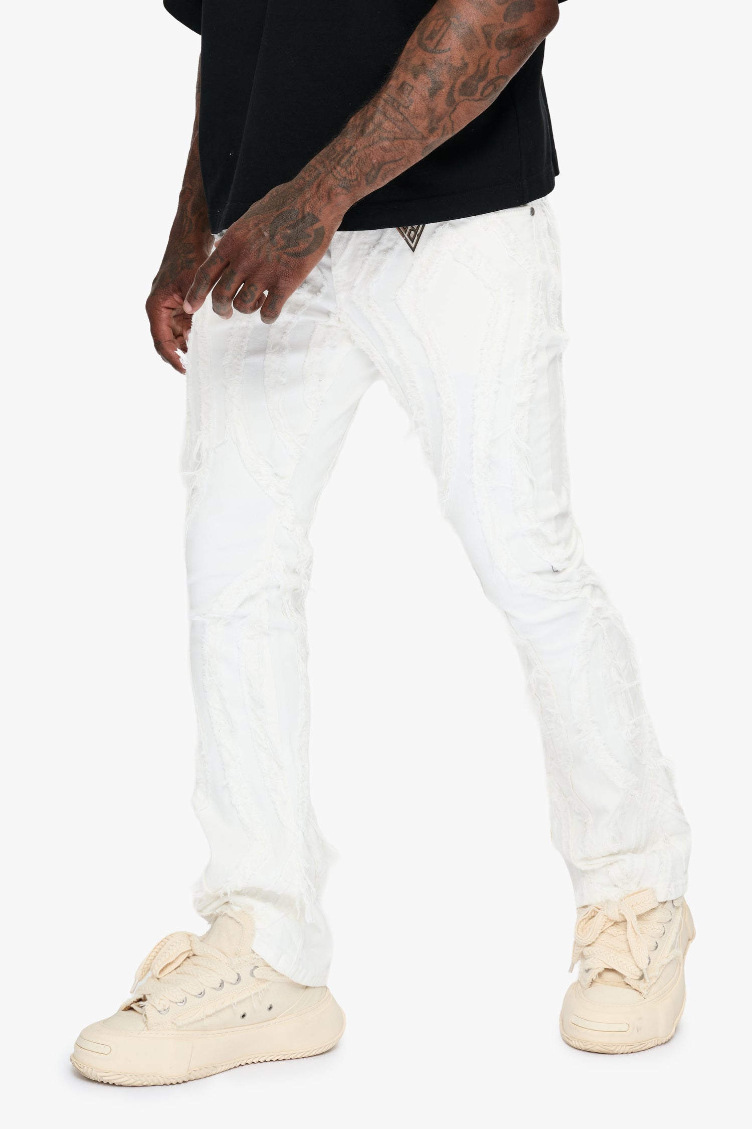 Strava White Stacked Jeans