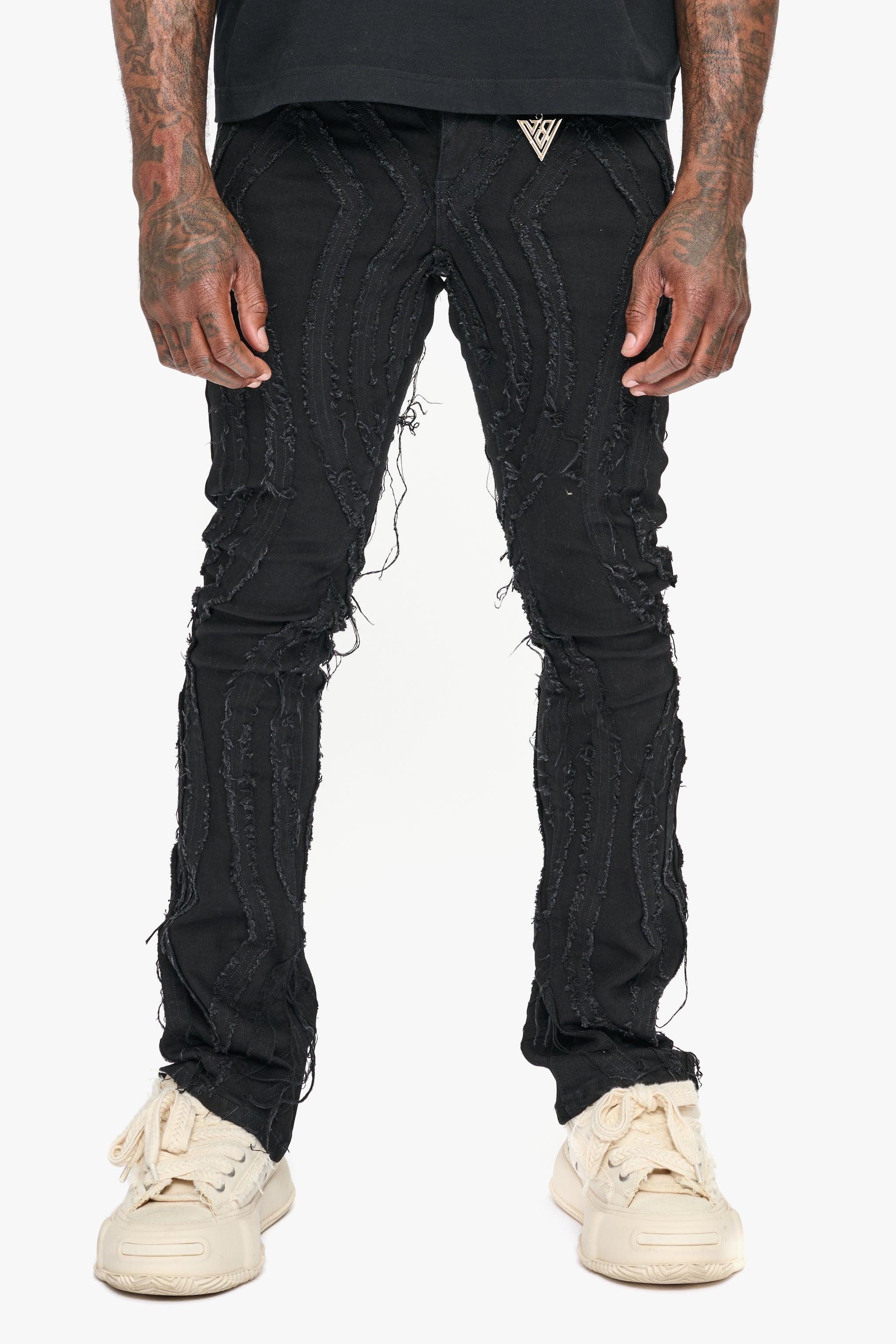 Strava Black Stacked Jeans